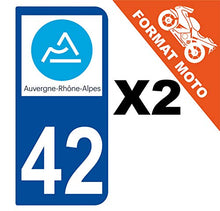 Supstick 2 Stickers Autocollants Plaques Immatriculation Moto Dept 42 Auvergne Rhône Alpes Bleu Foncé 2 Angles Arrondis