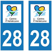 supstick 2 STICKERS AUTOCOLLANT PLAQUE IMMATRICULATION DEPT 28 region Centre-Val de Loire format rectangulaire - supstick.fr