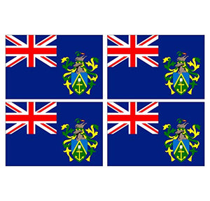 Supstick Lot de 4 Autocollants Stickers Drapeau de Pays Nation iles Pitcairn Format 6x4cm