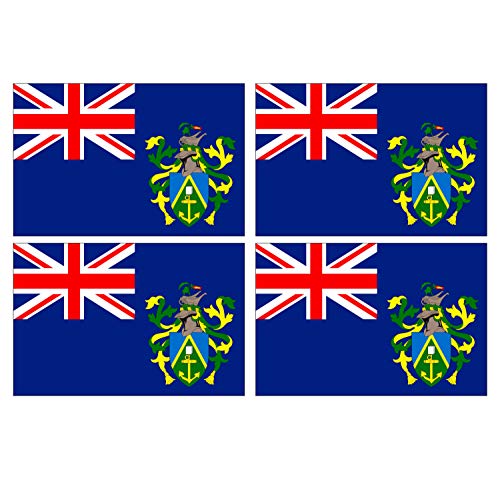 Supstick Lot de 4 Autocollants Stickers Drapeau de Pays Nation iles Pitcairn Format 6x4cm