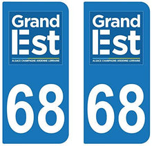 supstick 2 STICKERS AUTOCOLLANT PLAQUE IMMATRICULATION DEPT 68 Grand Est - supstick.fr