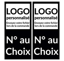 Supstick 2 Stickers Autocollants Plaques Immatriculation personnalisé Auto Noir rectangulaire