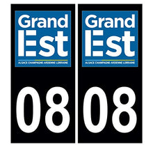 Supstick 2 Stickers Autocollants Plaques Immatriculation Auto Dept 08 Grand Est Noir Angles Carrés