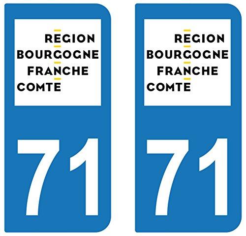 supstick 2 STICKERS AUTOCOLLANT PLAQUE IMMATRICULATION DEPT 71 region Bourgogne-Franche-Comté - supstick.fr
