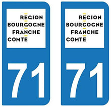 supstick 2 STICKERS AUTOCOLLANT PLAQUE IMMATRICULATION DEPT 71 region Bourgogne-Franche-Comté - supstick.fr