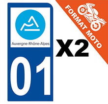 Supstick 2 Stickers Autocollants Plaques Immatriculation Moto Dept 01 Auvergne Rhône Alpes Bleu Foncé 1 Angle Arrondi