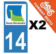 Supstick 2 Stickers Autocollants Plaques Immatriculation Moto Dept 14 Basse Normandie Bleu Clair 1 Angle Arrondi