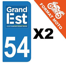 supstick 2 Stickers Autocollant Plaque IMMATRICULATION Moto DEPT 54 Grand Est - supstick.fr