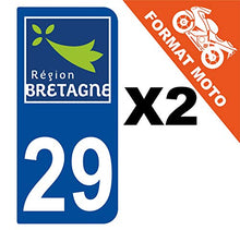 Supstick 2 Stickers Autocollants Plaques Immatriculation Moto Dept 29 Bretagne Bleu Foncé 2 Angles Arrondis