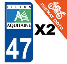 Supstick 2 Stickers Autocollants Plaques Immatriculation Moto Dept 47 Aquitaine Bleu Foncé 2 Angles Arrondis