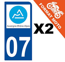 Supstick 2 Stickers Autocollants Plaques Immatriculation Moto Dept 07 Auvergne Rhône Alpes Bleu Foncé 1 Angle Arrondi