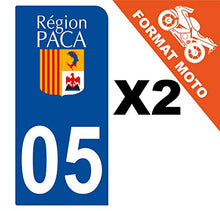 Supstick 2 Stickers Autocollants Plaques Immatriculation Moto Dept 05 Paca Bleu Foncé 1 Angle Arrondi