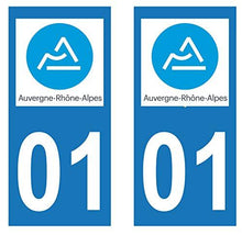 supstick 2 STICKERS AUTOCOLLANT PLAQUE IMMATRICULATION DEPT 01 Auvergne-Rhône-Alpes format rectangulaire - supstick.fr