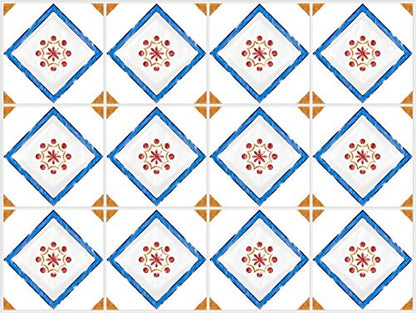 Planche de 12 Adhésif Carrelage - décoration de carreaux - 48 pièces plastifié en mat - mosaïque blanc - format 10x10cm par pièce