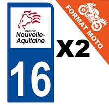 Supstick 2 Stickers Autocollants Plaques Immatriculation Moto Dept 16 Nouvelle Aquitaine Bleu Foncé 1 Angle Arrondi