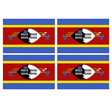 Supstick Lot de 4 Autocollants Stickers Drapeau de Pays Nation eswatini Format 6x4cm