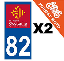 Supstick 2 Stickers Autocollants Plaques Immatriculation Moto Dept 82 Occitanie Bleu Foncé Angles Carrés