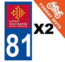 Supstick 2 Stickers Autocollants Plaques Immatriculation Moto Dept 81 Occitanie Bleu Foncé Angles Carrés