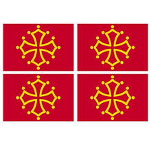 Supstick Lot de 4 Autocollants Stickers Drapeau de département région française occitanie Format 12x8cm