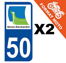 Supstick 2 Stickers Autocollants Plaques Immatriculation Moto Dept 50 Basse Normandie Bleu Foncé 2 Angles Arrondis