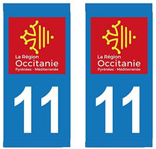 supstick 2 STICKERS AUTOCOLLANT PLAQUE IMMATRICULATION DEPT 11 région Occitanie format rectangulaire - supstick.fr