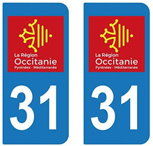 supstick 2 STICKERS AUTOCOLLANT PLAQUE IMMATRICULATION DEPT 31 région Occitanie - supstick.fr