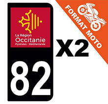 Supstick 2 Stickers Autocollants Plaques Immatriculation Moto Dept 82 Occitanie Noir 2 Angles Arrondis