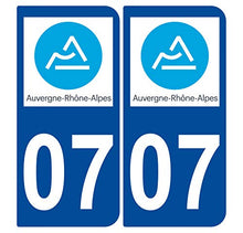 Supstick 2 Stickers Autocollants Plaques Immatriculation Auto Dept 07 Auvergne Rhône Alpes Bleu Foncé Angles Arrondis