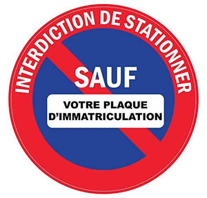 Autocollant Stickers Interdit de stationner Diamètre 20x20cm - supstick.fr