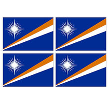 Supstick Lot de 4 Autocollants Stickers Drapeau de Pays Nation iles Marshall Format 12x8cm