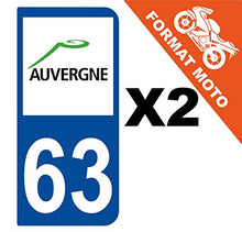 Supstick 2 Stickers Autocollants Plaques Immatriculation Moto Dept 63 Auvergne Bleu Foncé 2 Angles Arrondis