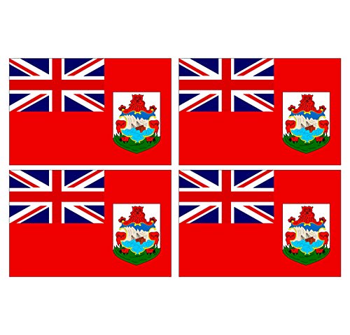 Supstick Lot de 4 Autocollants Stickers Drapeau de Pays Nation Bermudes Format 6x4cm