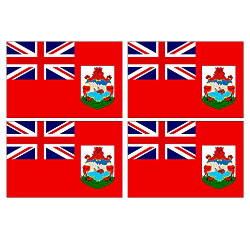 Supstick Lot de 4 Autocollants Stickers Drapeau de Pays Nation Bermudes Format 12x8cm
