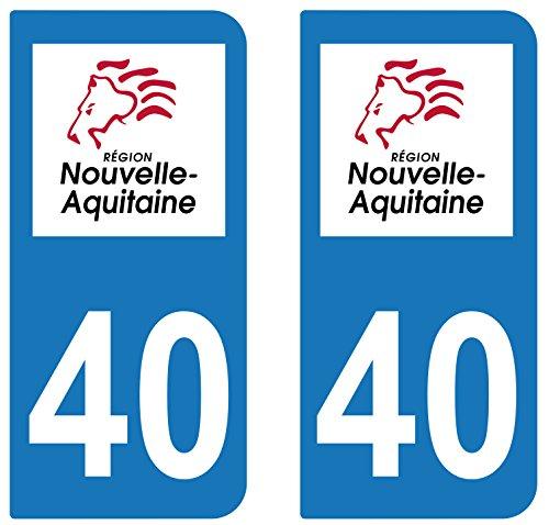 supstick 2 STICKERS AUTOCOLLANT PLAQUE IMMATRICULATION DEPT 40 Nouvelle-Aquitaine - supstick.fr