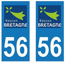 supstick 2 STICKERS AUTOCOLLANT PLAQUE IMMATRICULATION DEPT 56 Région Bretagne format rectangulaire - supstick.fr