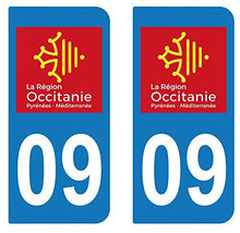 supstick 2 STICKERS AUTOCOLLANT PLAQUE IMMATRICULATION DEPT 09 région Occitanie - supstick.fr