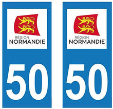 supstick 2 STICKERS AUTOCOLLANT PLAQUE IMMATRICULATION DEPT 50 Normandie format rectangulaire - supstick.fr