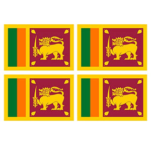 Supstick Lot de 4 Autocollants Stickers Drapeau de Pays Nation sri Lanka Format 6x4cm