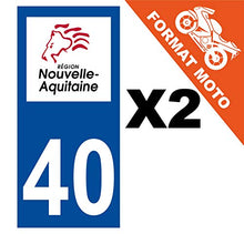 Supstick 2 Stickers Autocollants Plaques Immatriculation Moto Dept 40 Nouvelle Aquitaine Bleu Foncé Angles Carrés