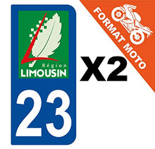 Supstick 2 Stickers Autocollants Plaques Immatriculation Moto Dept 23 Limousin Bleu Foncé 2 Angles Arrondis