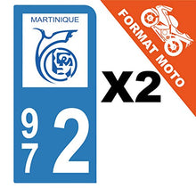 Supstick 2 Stickers Autocollants Plaques Immatriculation Moto Dept 972 Martinique Bleu Clair 1 Angle Arrondi