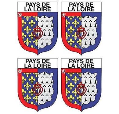 Supstick Lot de 4 Autocollants Stickers Blason de région département Pays de la Loire Format 5x4cm - supstick.fr