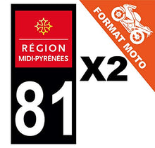 Supstick 2 Stickers Autocollants Plaques Immatriculation Moto Dept 81 Midi Pyrénées Noir Angles Carrés