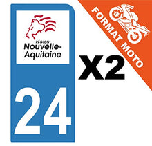 Supstick 2 Stickers Autocollants Plaques Immatriculation Moto Dept 24 Nouvelle Aquitaine Bleu Clair 1 Angle Arrondi