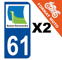 Supstick 2 Stickers Autocollants Plaques Immatriculation Moto Dept 61 Basse Normandie Bleu Foncé 2 Angles Arrondis