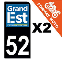 Supstick 2 Stickers Autocollants Plaques Immatriculation Moto Dept 52 Grand Est Noir 1 Angle Arrondi