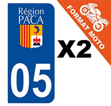 Supstick 2 Stickers Autocollants Plaques Immatriculation Moto Dept 05 Paca Bleu Foncé 2 Angles Arrondis