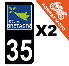 Supstick 2 Stickers Autocollants Plaques Immatriculation Moto Dept 35 Bretagne Noir 2 Angles Arrondis