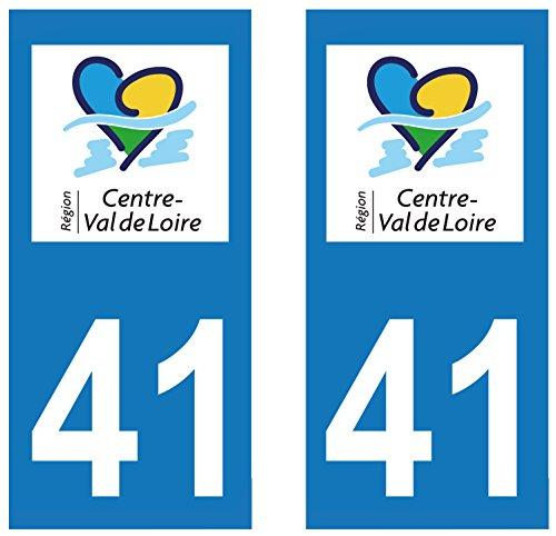 supstick 2 STICKERS AUTOCOLLANT PLAQUE IMMATRICULATION DEPT 41 region Centre-Val de Loire format rectangulaire - supstick.fr