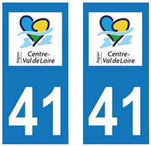 supstick 2 STICKERS AUTOCOLLANT PLAQUE IMMATRICULATION DEPT 41 region Centre-Val de Loire format rectangulaire - supstick.fr